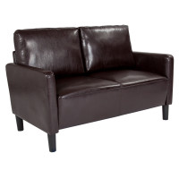 Flash Furniture SL-SF918-2-BRN-GG Washington Park Upholstered Loveseat in Brown Leather